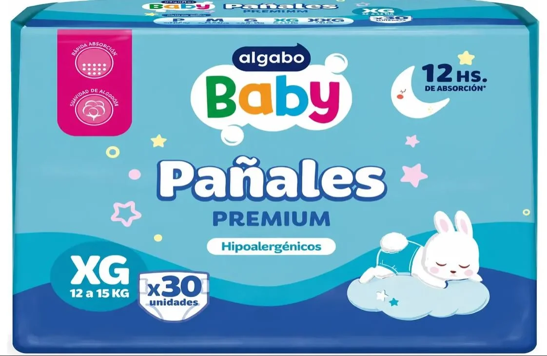 ALGABO BABY PAÑAL PREMIUM HIPER XG X 30 U. (6)