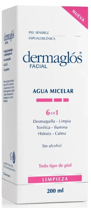 DERMAGLOS AGUA MICELAR 6EN1 T.T.PIEL X 200 ML