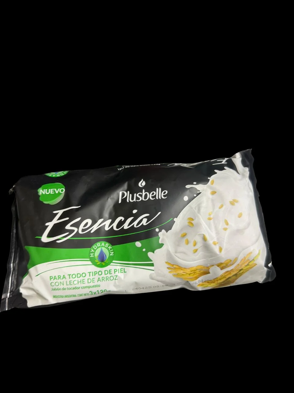 PLUSBELLE ESENCIA JAB.LECHE DE ARROZ 3 U.X 120 G. (27)