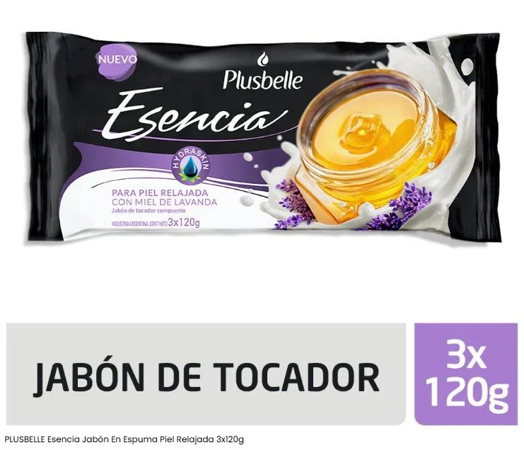 PLUSBELLE ESEN.JAB.P.RELAJADA C/LAVANDA 3 U.X 120 G. (27)