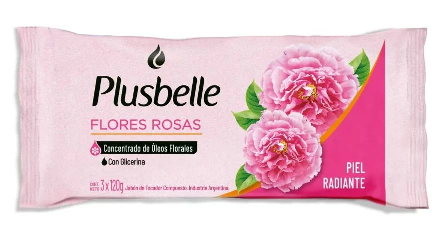 PLUSBELLE JAB.FLORES ROSAS 3 U.X 120 G. (27)