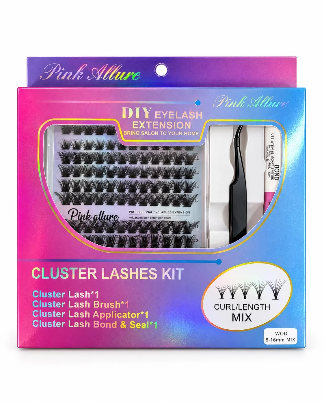 LK PINK ALLURE SET LASH EXTENSION (C-2855)