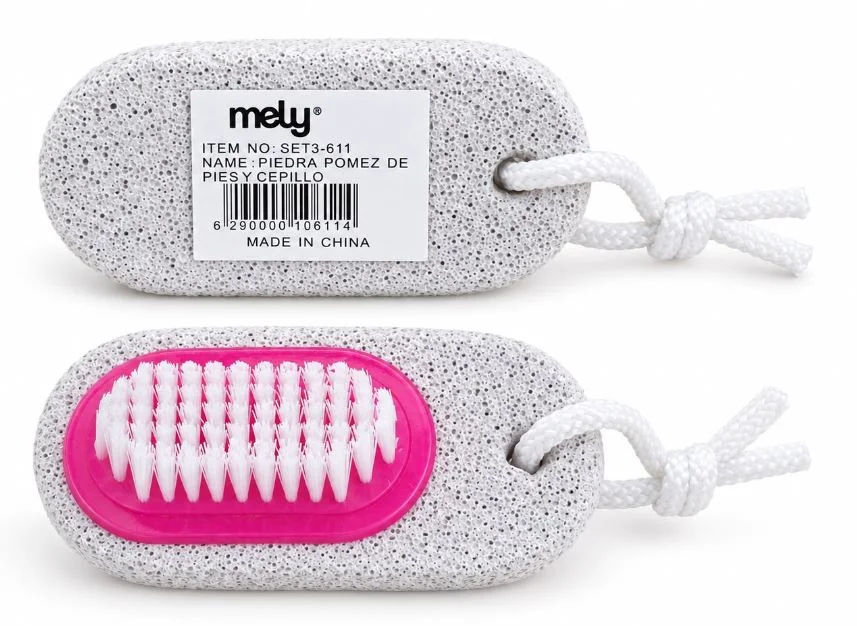 MELY PIEDRA POMEZ C/CEPILLO P/PIES (SET3-611) 
